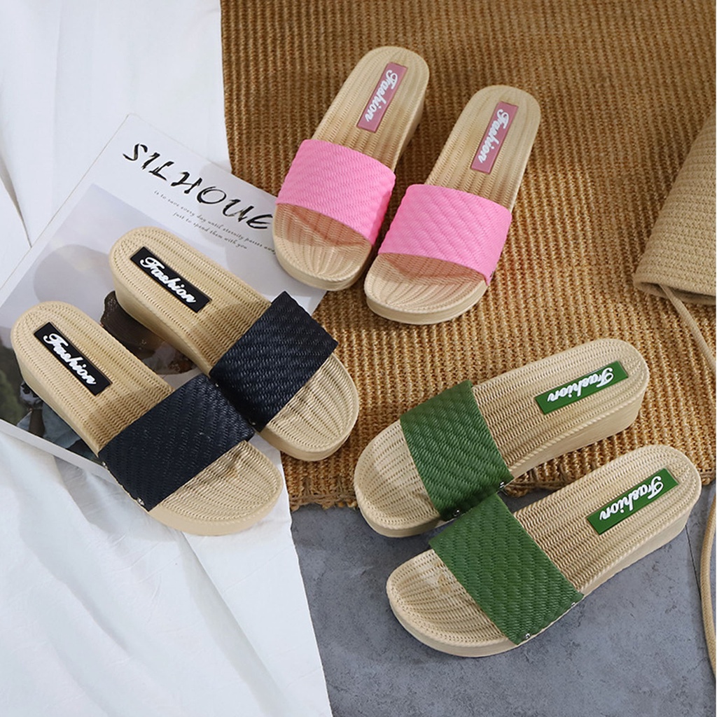 PROMO 10.10 PUNCAK ☀ACCBAYI☀ SF12 Sandal Slop / Sandal Fashion Wanita Murah / Sandal Cewek / Sandal Slop Wanita