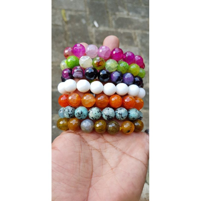 GROSIR TERMURAH GELANG AGATE CUTTING 12MM