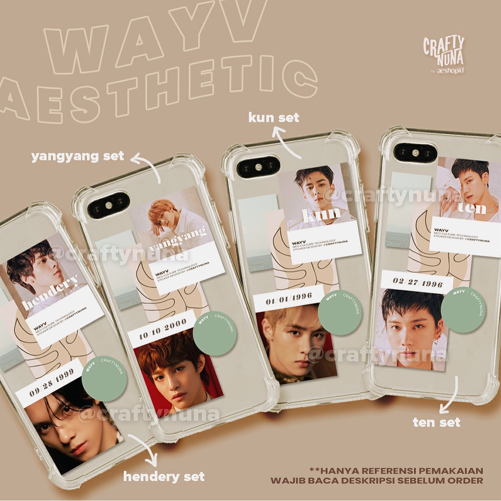 (NC-009) OT21 ✨ NCT WAYV Aesthetic Minimalist Sticker Set by Crafty Nuna stiker case hp 127 dream