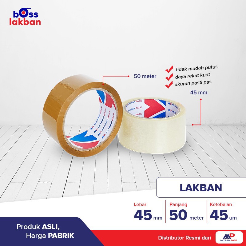 

Lakban Bening 45 mm 70 yard Murah / Ekonomis Mitran Pack Rekat Kuat tidak mudah putus
