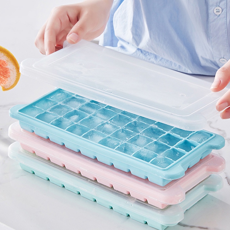 YC-01 36 kotak cetakan esbatu pakai tutup/Cetakan Es Batu  isi 36/ ice cube tray/ Cetakan Jelly