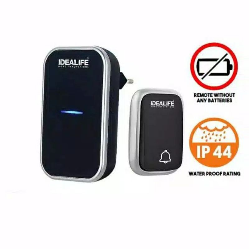 Idealife IL-295 Bel Rumah Listrik Tanpa Kabel dan Battery IL 295 Bell Pintu DoorBell Tanpa Baterai garansi resmi