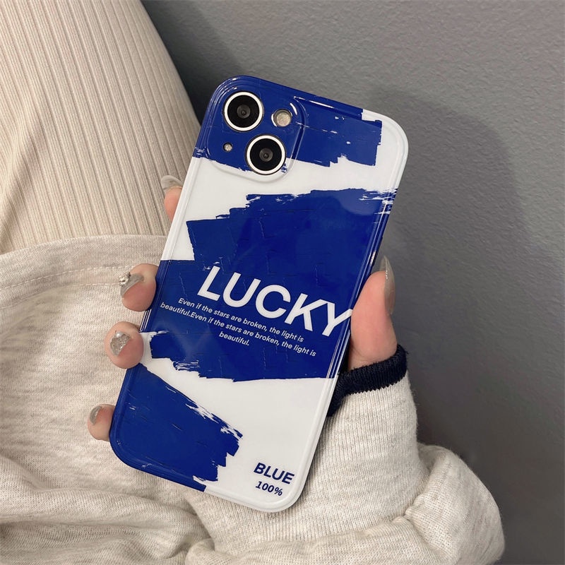 Klein Casing Soft Case Motif Grafitti Biru Untuk iPhone 12 / 13 / 11 Pro Max / X / Xs Max / Xr ikmdc