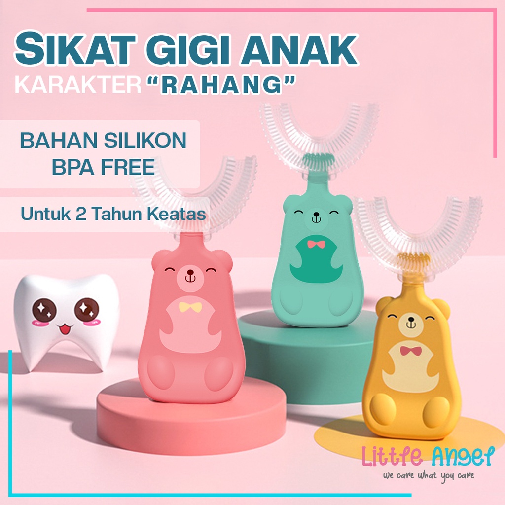 SIKAT GIGI BAYI ANAK Model U Silicon Baby Training Toothbrush Karakter Lucu Silikon Lembut Bulu Halus Kids Teether Gigitan Newborn