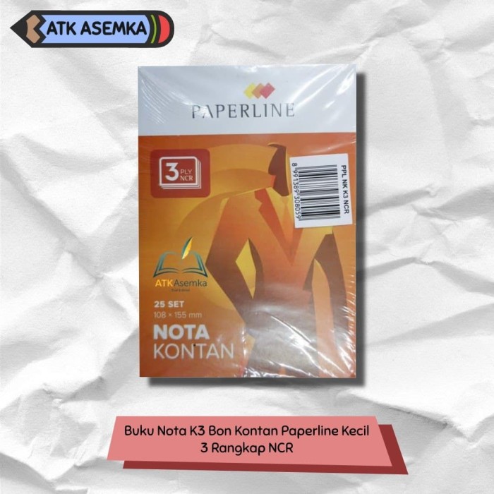

Buku Nota K3 Bon Kontan Paperline Kecil 3 Rangkap NCR Atk