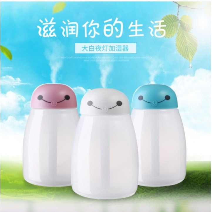 USB Baymax Anion Moisturizing Humidifier Colorful LED 400ml