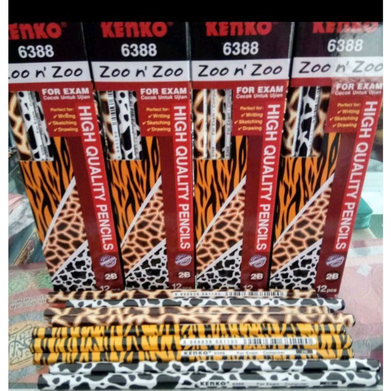 

pencil 2B kenko ZOO N ZOO 1 pack isi 12pcs
