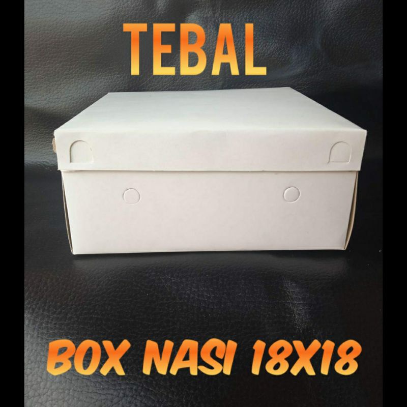 

Dus kotak makanan tebal 18x18 putih polos(serang banten)