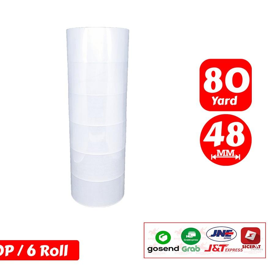 

Model Baru ♛ Lakban OPP Tape / Lakban Clear White KSATRIA Tape 80 Yard (1 Slop)...