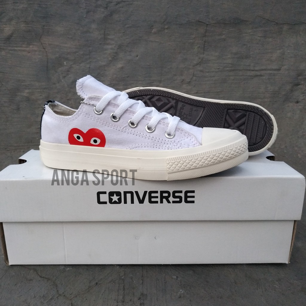 SEPATU WANITA CONVERSE X CDG PLAY ALL STAR CHUCK TAYLOR HITAM SEPATU CASUAL MADE IN VIETNAM PREMIUM