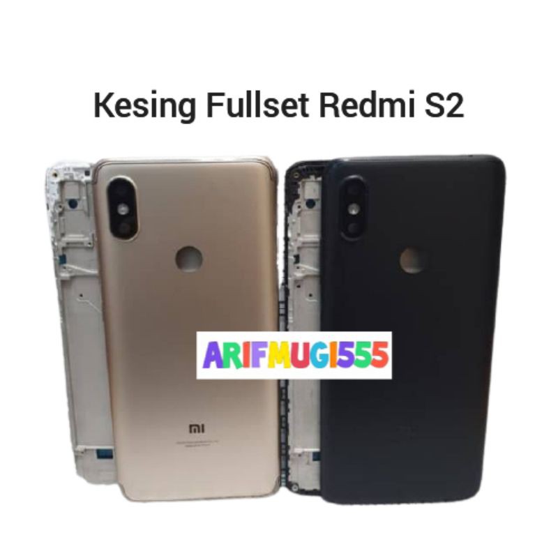 Kesing Casing Housing Fullset Frame Backdoor Tulang Lcd  Bezzel Bazel Xiaomi Redmi S2 Original