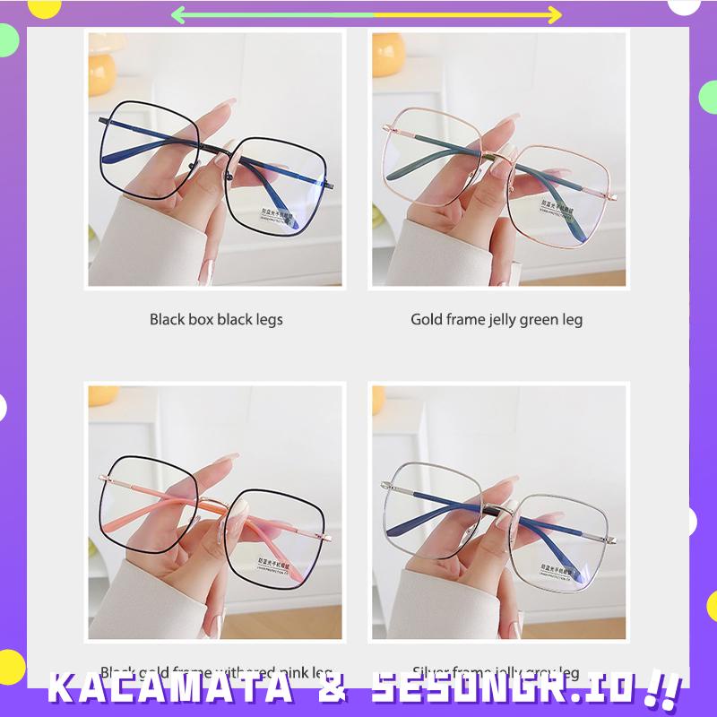 Kacamata Frames &amp; Glasses Kacamata Optik Anti blue Light Bahan Metal Gaya Retro Untuk Unisex - SG