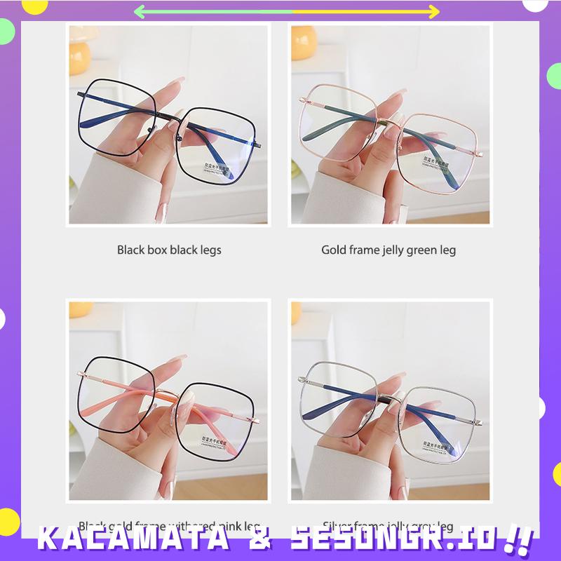 Kacamata Frames &amp; Glasses Kacamata Optik Anti blue Light Bahan Metal Gaya Retro Untuk Unisex - SG