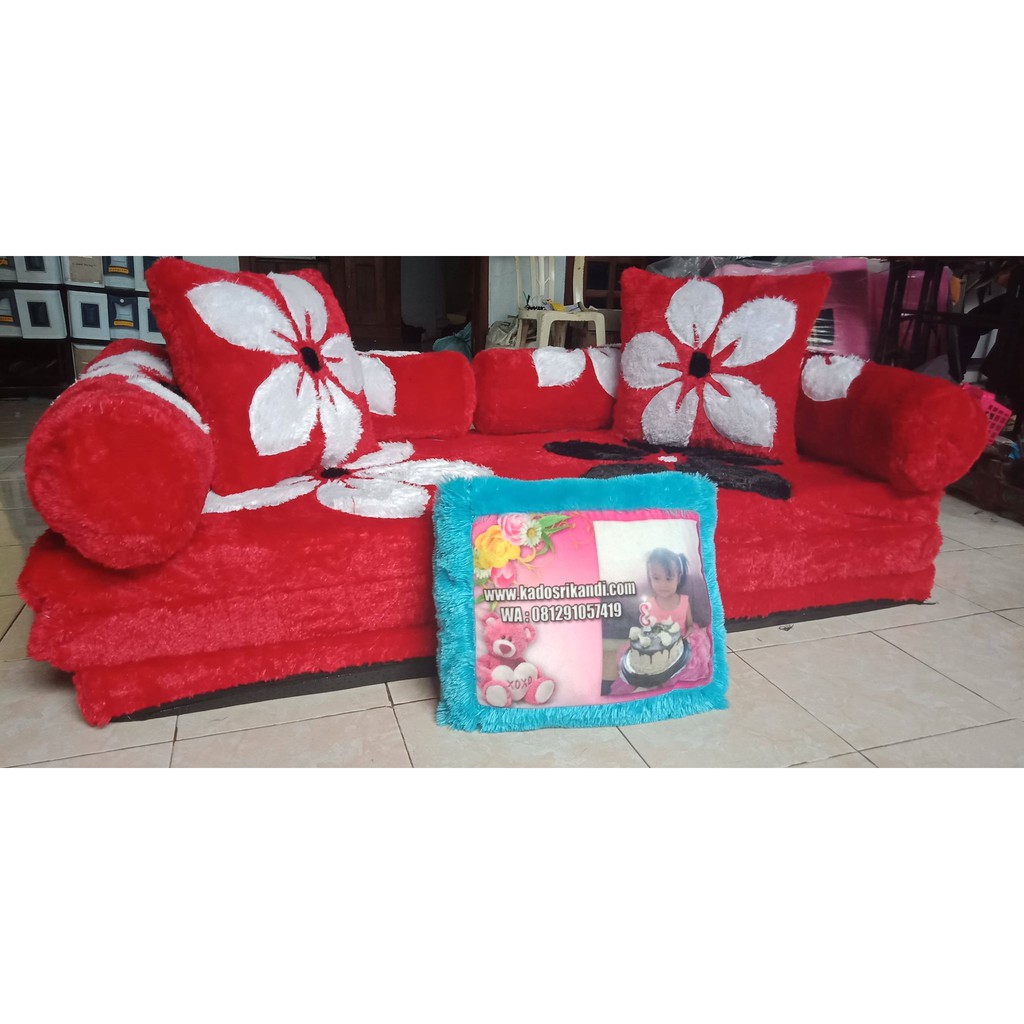 sofabet rasfur/sofabed merah bunga/sofa bed murah