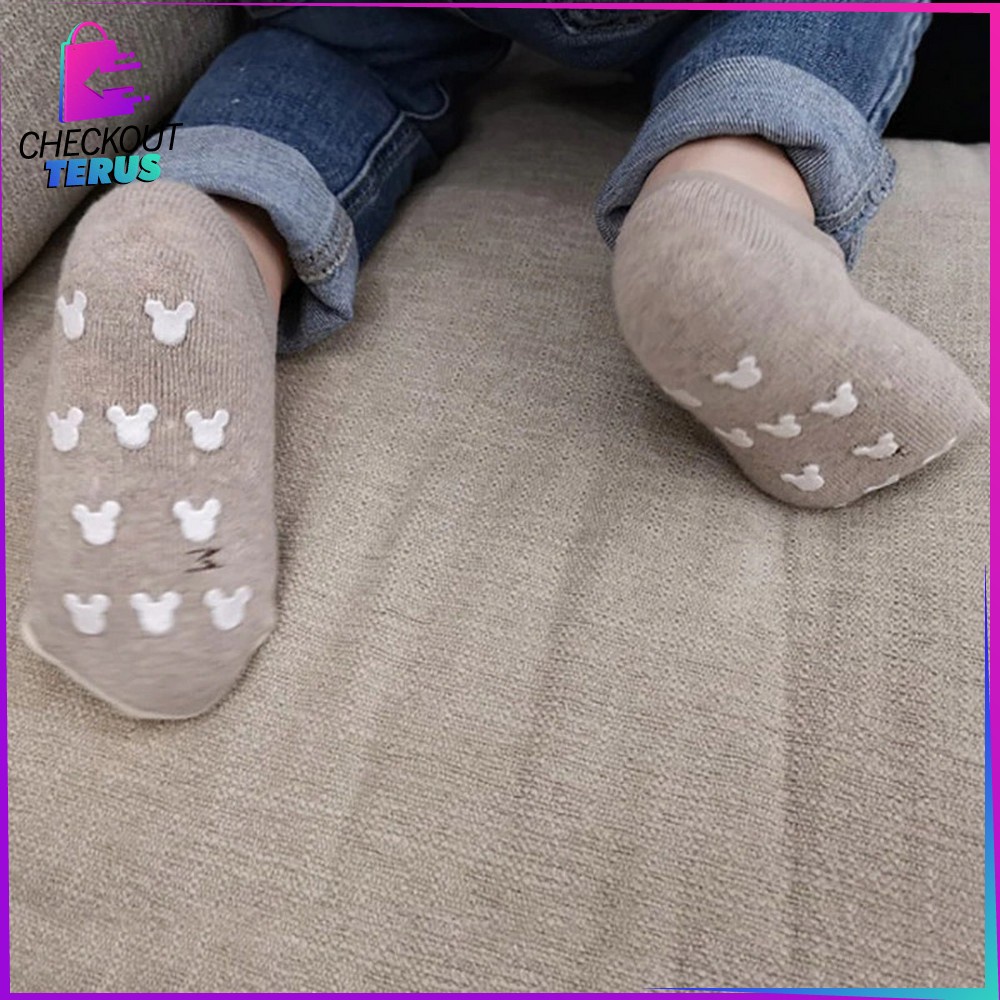 CT P91 Kaos Kaki Anak Anti Slip Ankle Bayi Anti Tergelincir Baby Socks Anti Slip Dengan Strap Kaos Kaki Karakter Kartun Hewan