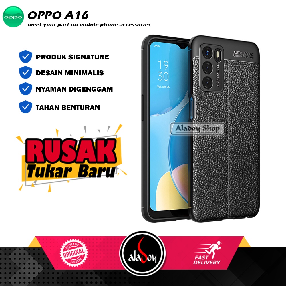 Case OPPO A16 Ultra Slim Auto Focus Leather Premium Softcase