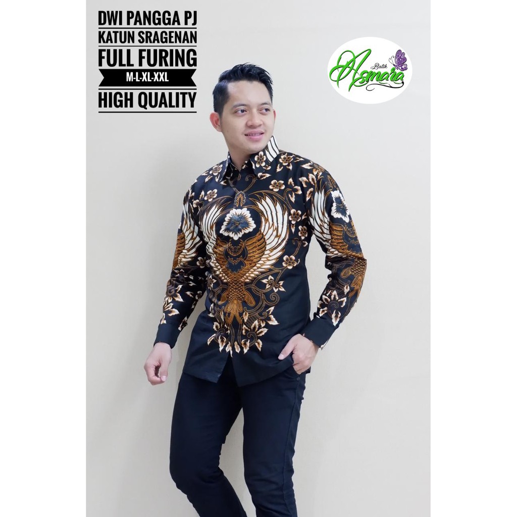 DWI PANGGA ASMARA Kemeja Batik Pria Katun Sragenan Full Furing