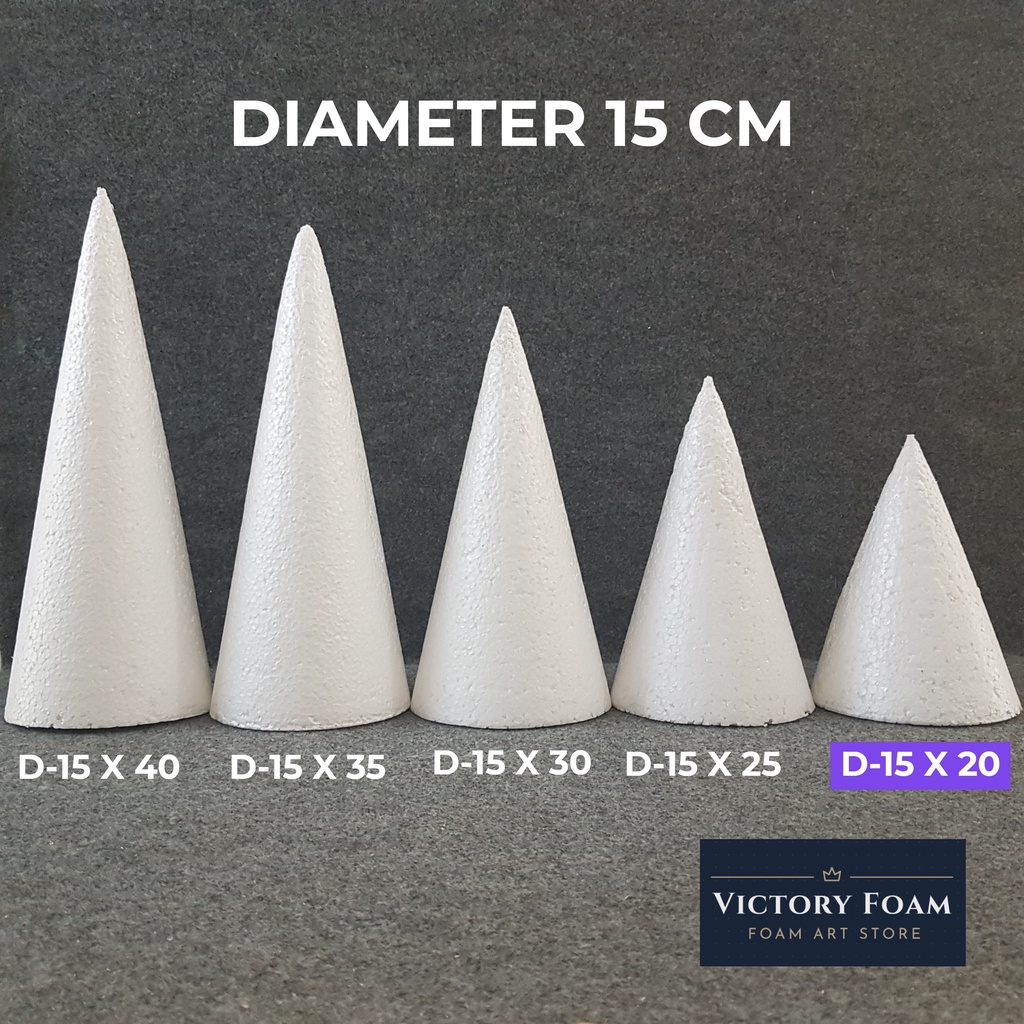 Dummy Styrofoam Kerucut D. 15cm x T. 20cm