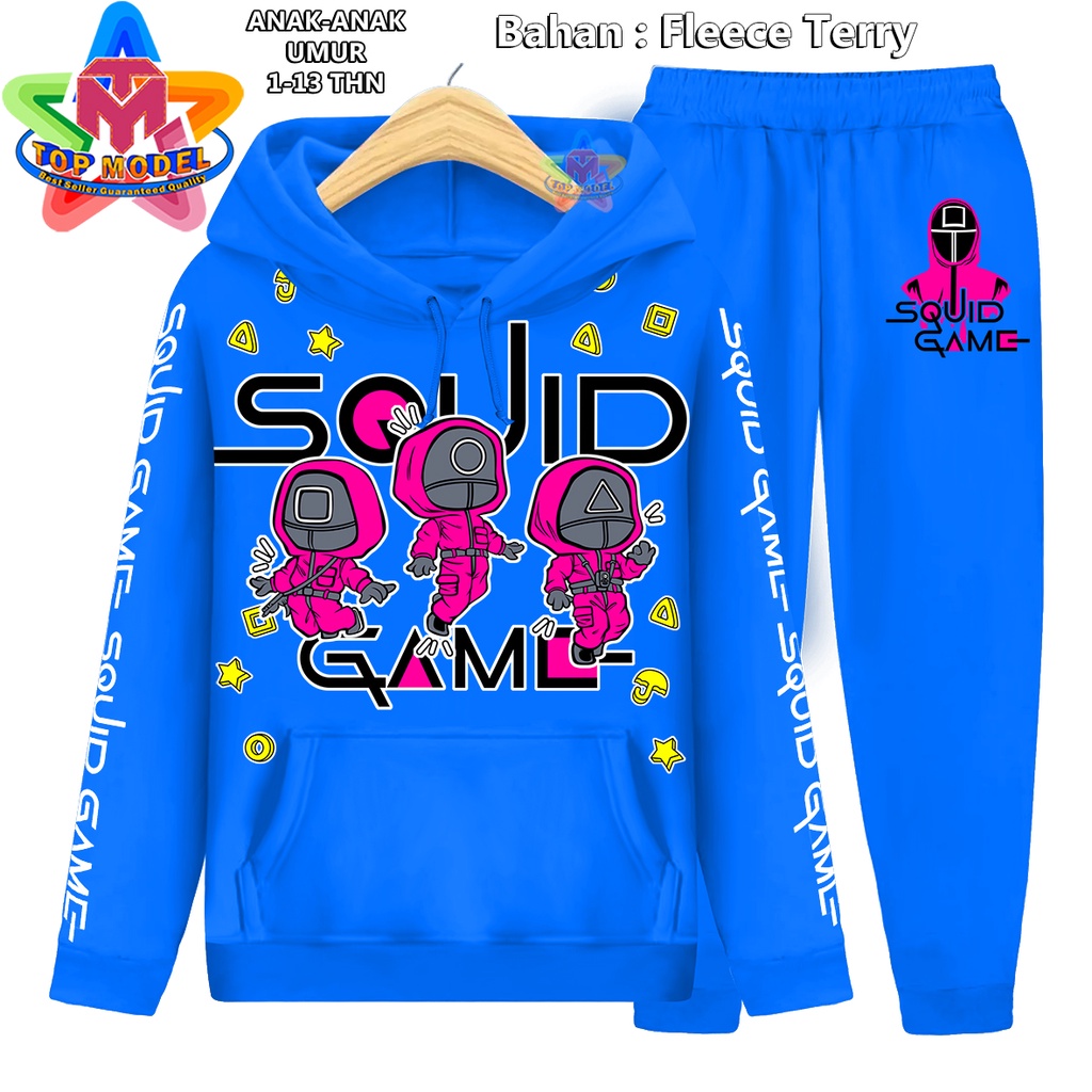 Setelan Anak anak SQUID GAME sweater Hoodie Suiter Cowok Cewek Olahraga anak Top Model 00064 Setelan Training Anak Cowok Cewek Fleece Terry terbaru dan termurah