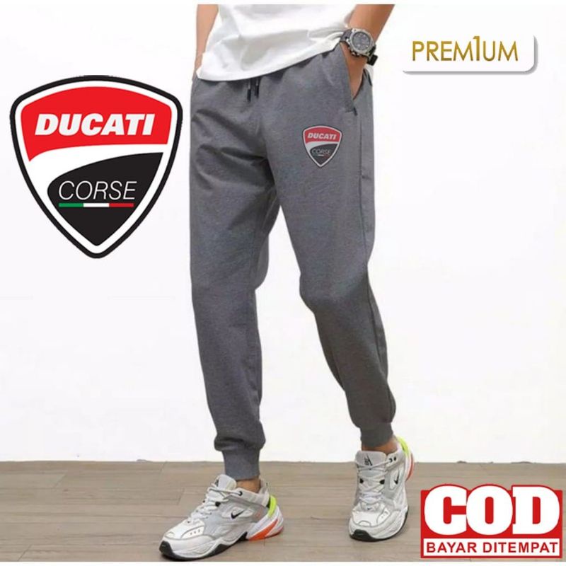 Celana Trening Joger Sweatpants Panjang Polos Training Olahraga Running Jogging Pria Wanita S M L XL XXL logo Ducati