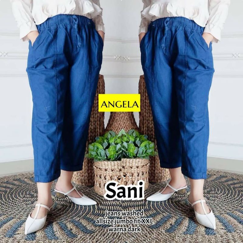 Celana Panjang Jeans Angela Wanita Jumbo // Celana Jeans wanita BG tulang Muat BB 100kg