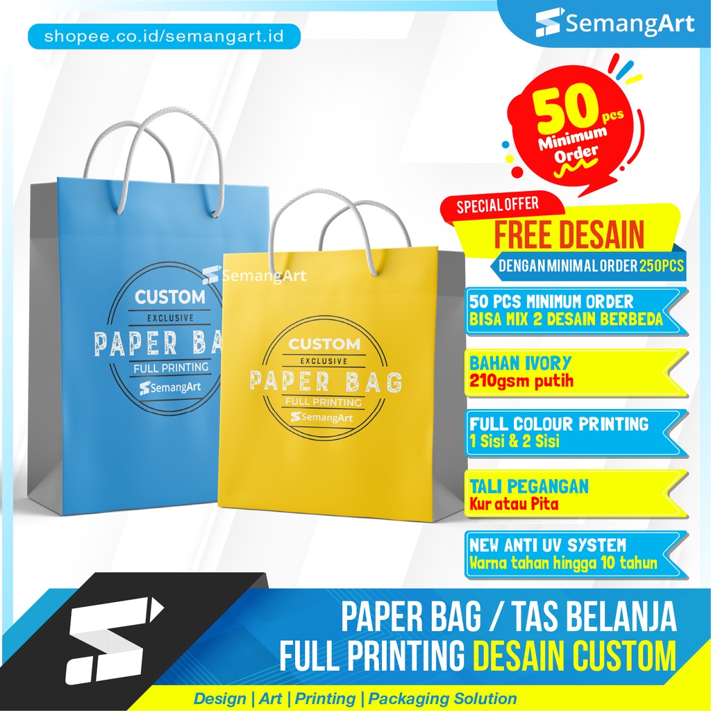 

Paper Bag Full Printing Tas Belanja Kado Online Shop Butik Paperbag Custom