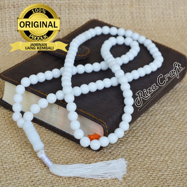 Tasbih Batu GIOK PUTIH Kalimantan Alam Akik ASLI NATURAL Natural Original Terbaik 99 Butir