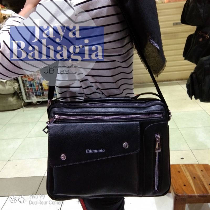 Tas Selempang USB Edmundo Kulit Anti Pecah High Quality Pria Wanita