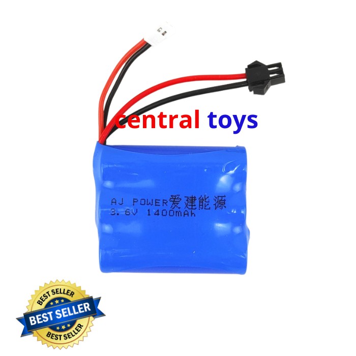 baterai mainan NICD 3.6V 1400mAH dual soket rc car SULONG SL-216A 218A baterai rc