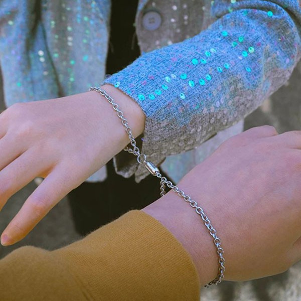 gelang couple simple stainless steel magnet couple bracelet jge100(1H4)