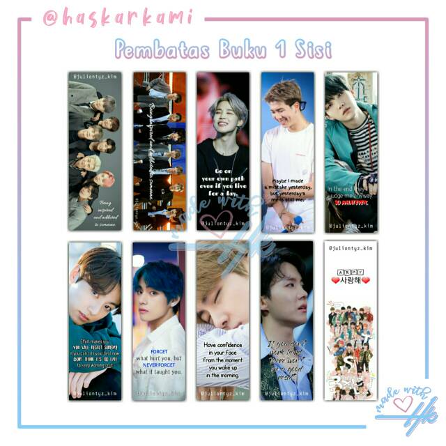 

(SATUAN - 1 SISI) Pembatas Buku/Bookmarks BTS - haskarkami