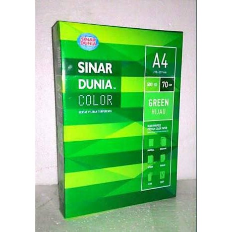 HVS warna A4 70 gr Hijau Sinar dunia