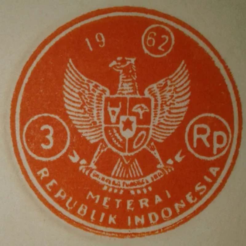 

Kertas Segel Asli Tahun 1962 Double
