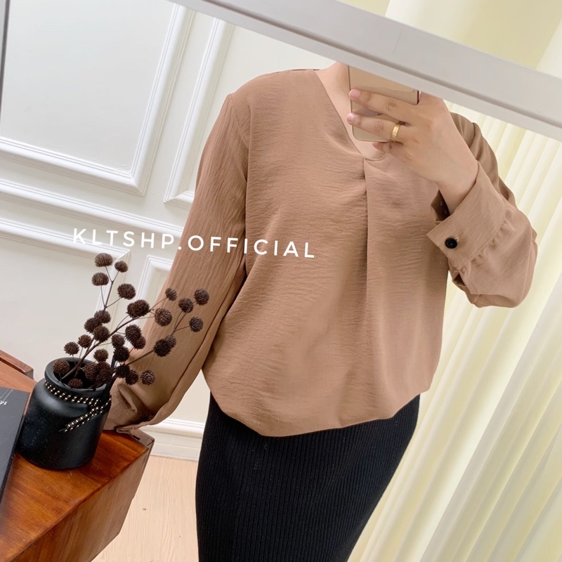 MAUVE BLOUSE CRINKLE PREMIUM // BLOUSE CRINKLE PREMIUM LEHER V