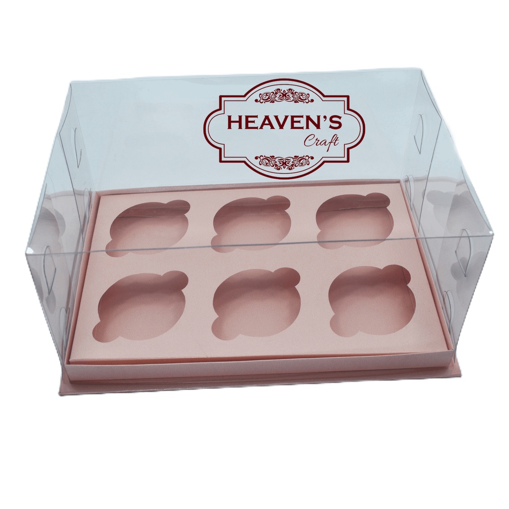 Box cupcake isi 6 pink