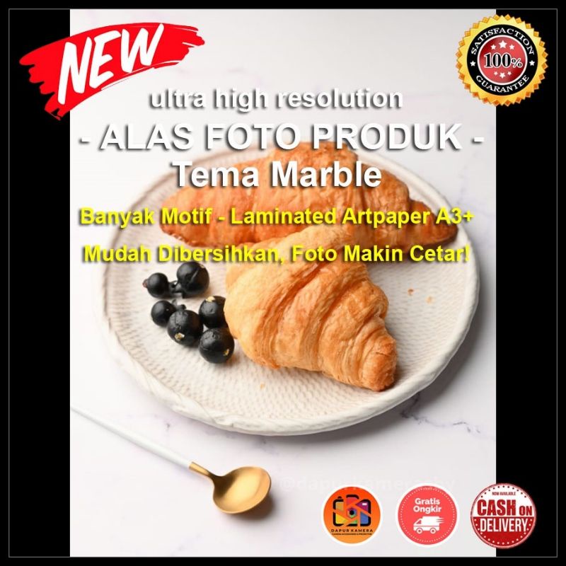 Alas Foto Tema Marble Marmer A3+ / Alas Foto Produk / Alas Foto Makanan / Background Foto