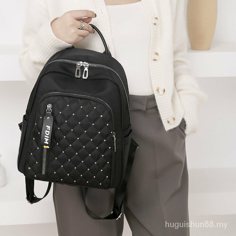 TERMURAH Tas Ransel Wanita Import Kulit Sintetis Leopard Merk Homme + Femme Warna Hitam