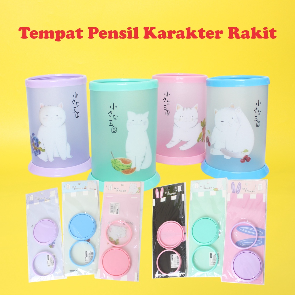 

Tempat Pensil Plastik Bulat Rakit Motif Karakter Warna Warni Perlengkapan ATK