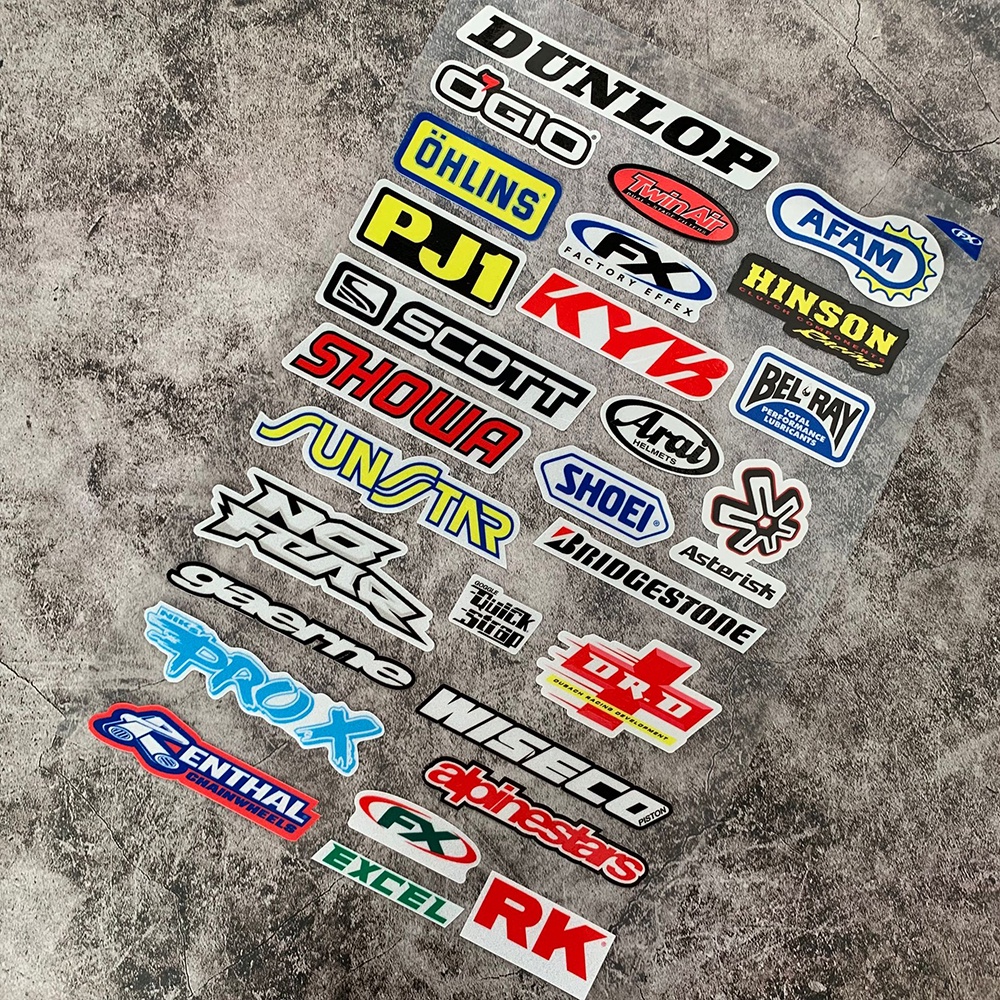 Reflective Moto GP Sticker SHOEI BRIDGESTONE OHLINS Logo Decal Motorcycle Helmet Decoration Stickers