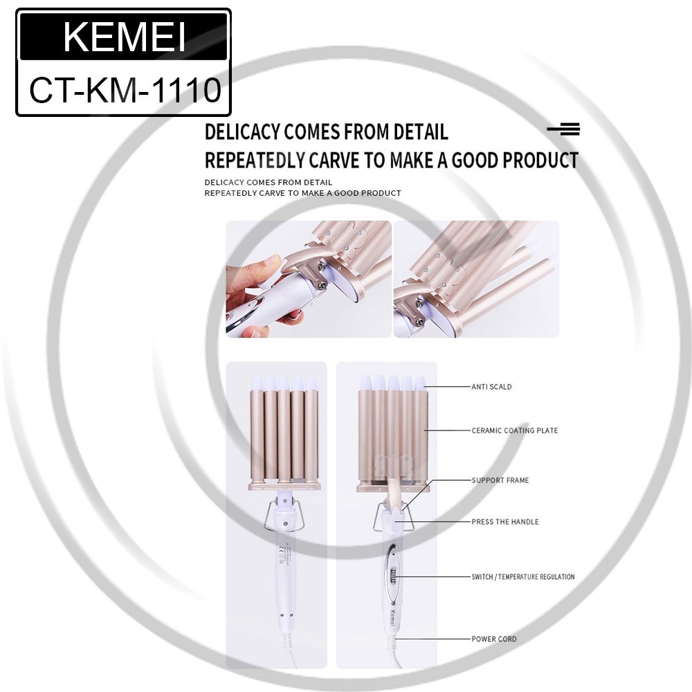 KEMEI / KM-1110 / Kemei 5 Barrel Hair Curler Curling Iron Hair Waver Large Wave Perm Splint Curler / Catokan Pengeriting Rambut - CO