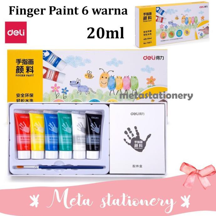 

FINGER PAINT / CAT TANGAN DELI 6 WARNA + FREE KUAS