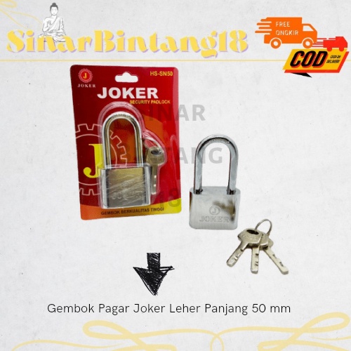 Gembok Pagar Joker Leher Panjang 50 mm