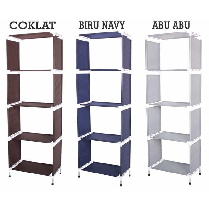 Rak Buku Portable Aluminium Rak Serbaguna 5 Lapis A428