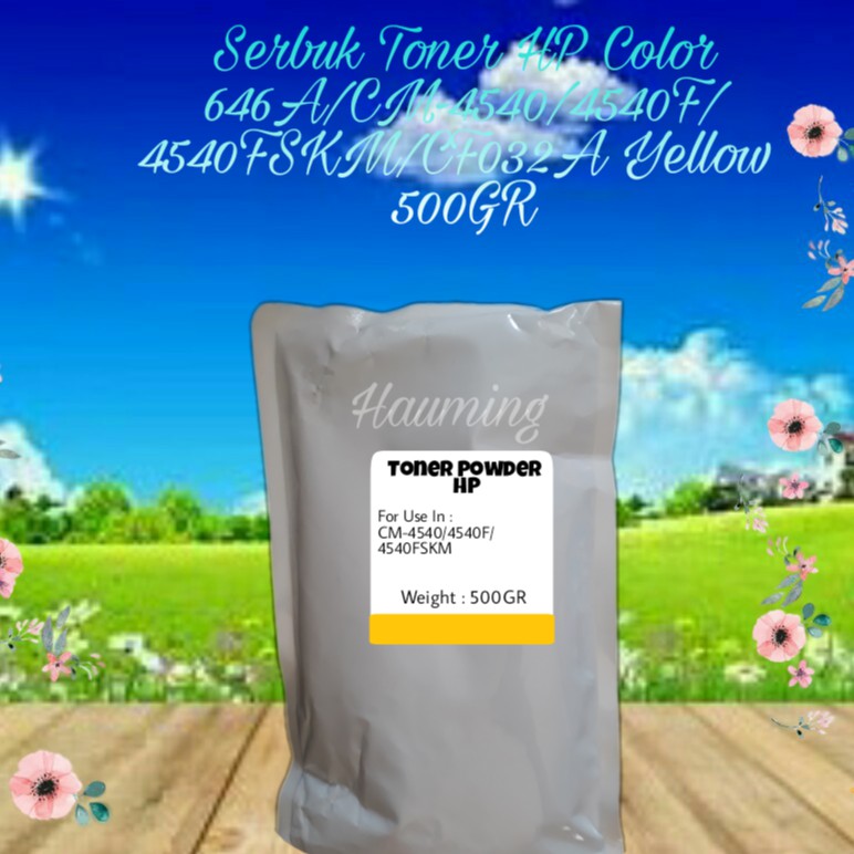 Serbuk Toner Powder Color HP 646A CM4540 CM4540f CM4540FSKM CM-4540 4540f CF032A Yellow 500gr