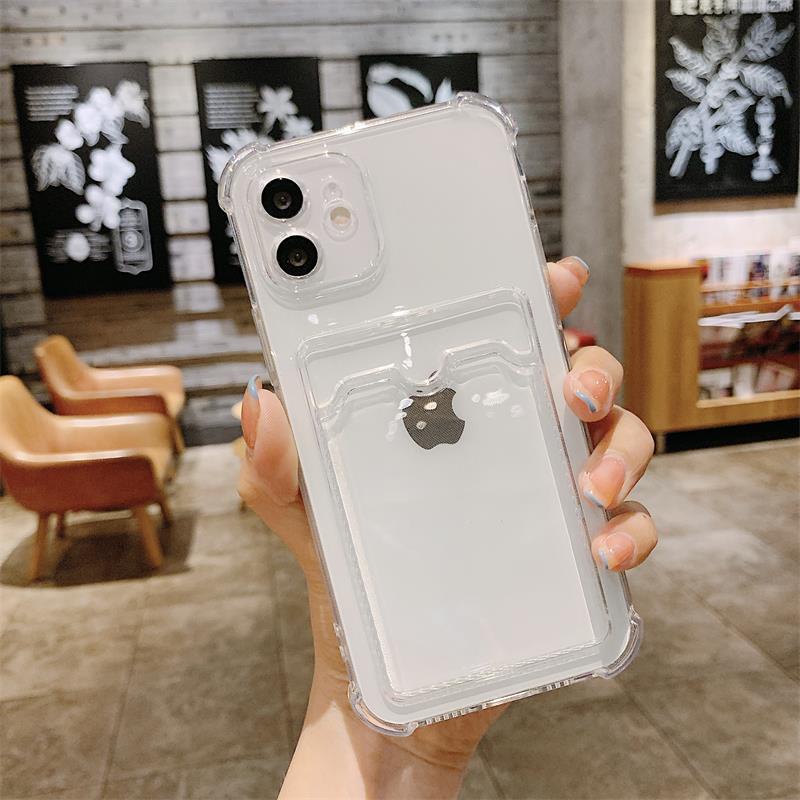 Card Holder Phone Case Samsung A32 A52 A72 A10s A22 A12 M12 A51 A03s A21s A02s A50 A50s A30s Shockproof Clear Soft TPU Back Cover-Y2(Transparent)