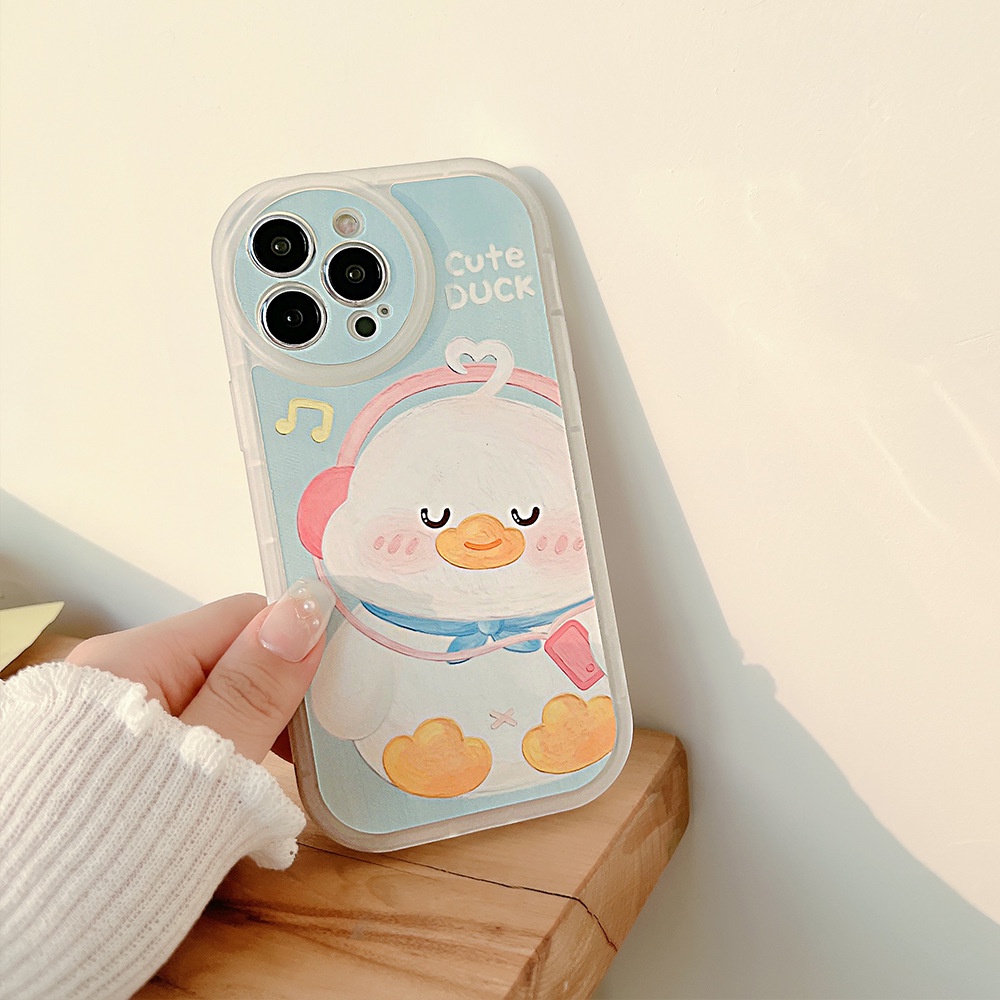 Case Pelindung Transparan Motif Kartun Bebek Untuk Iphone 13 XS XR 11 12 PRO MAX