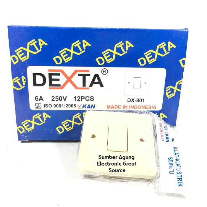 Saklar Engkel Tanam Dexta DX801 IB 250V SNI Murah Berkualitas Grosir