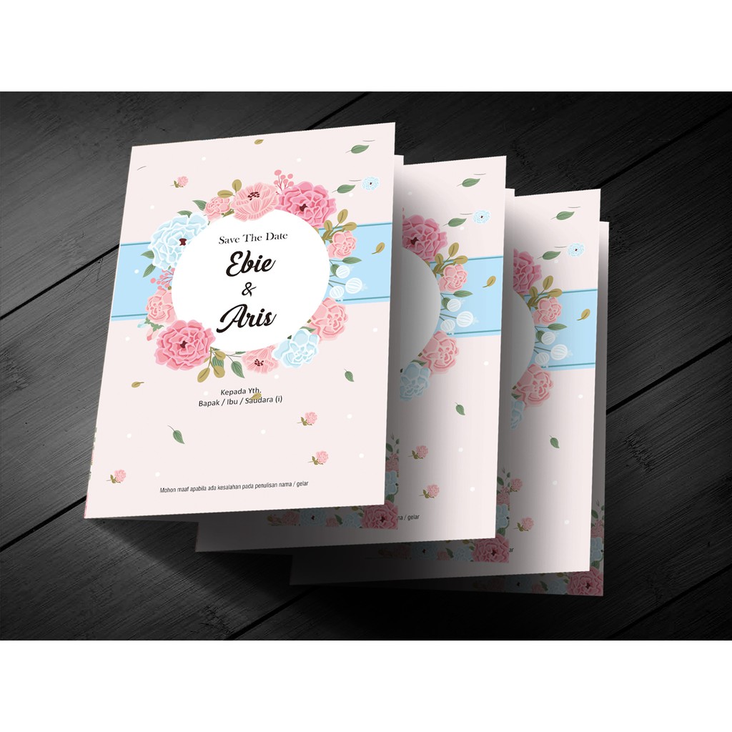 Undangan pernikahan murah B6B Kertas Tik210 gr