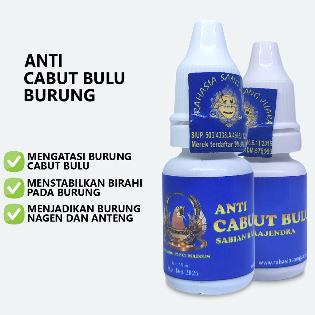 ANTI CABUT BULU BURUNG | OBAT PENURUN BIRAHI BURUNG MENGATASI CABUT BULU LOVEBIRD MURAI BATU PLECI C