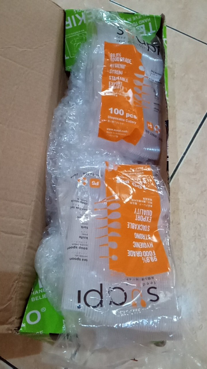 Sendok Teh Suapi 100pc Transparan/putih Susu